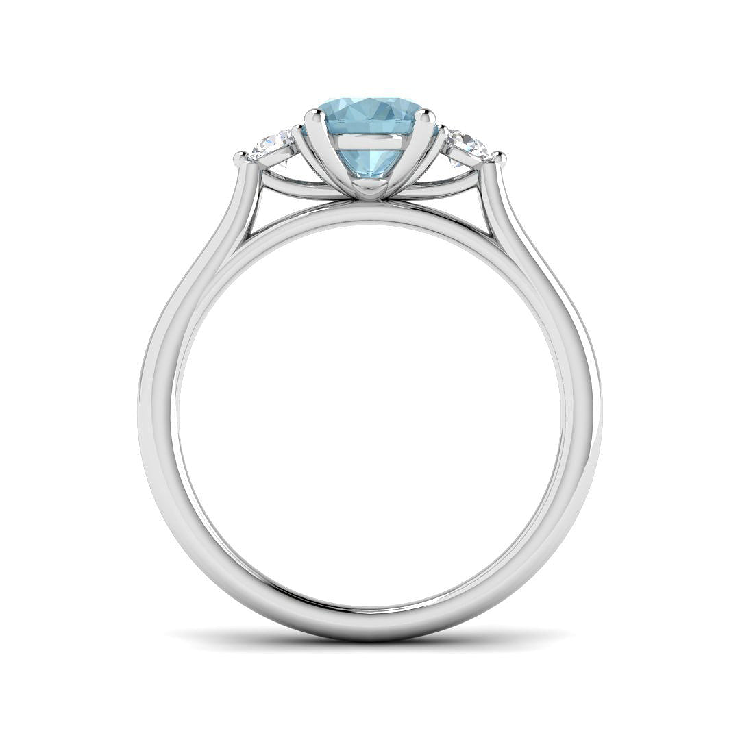 9ct White Gold 1.08ct Aquamarine Ring
