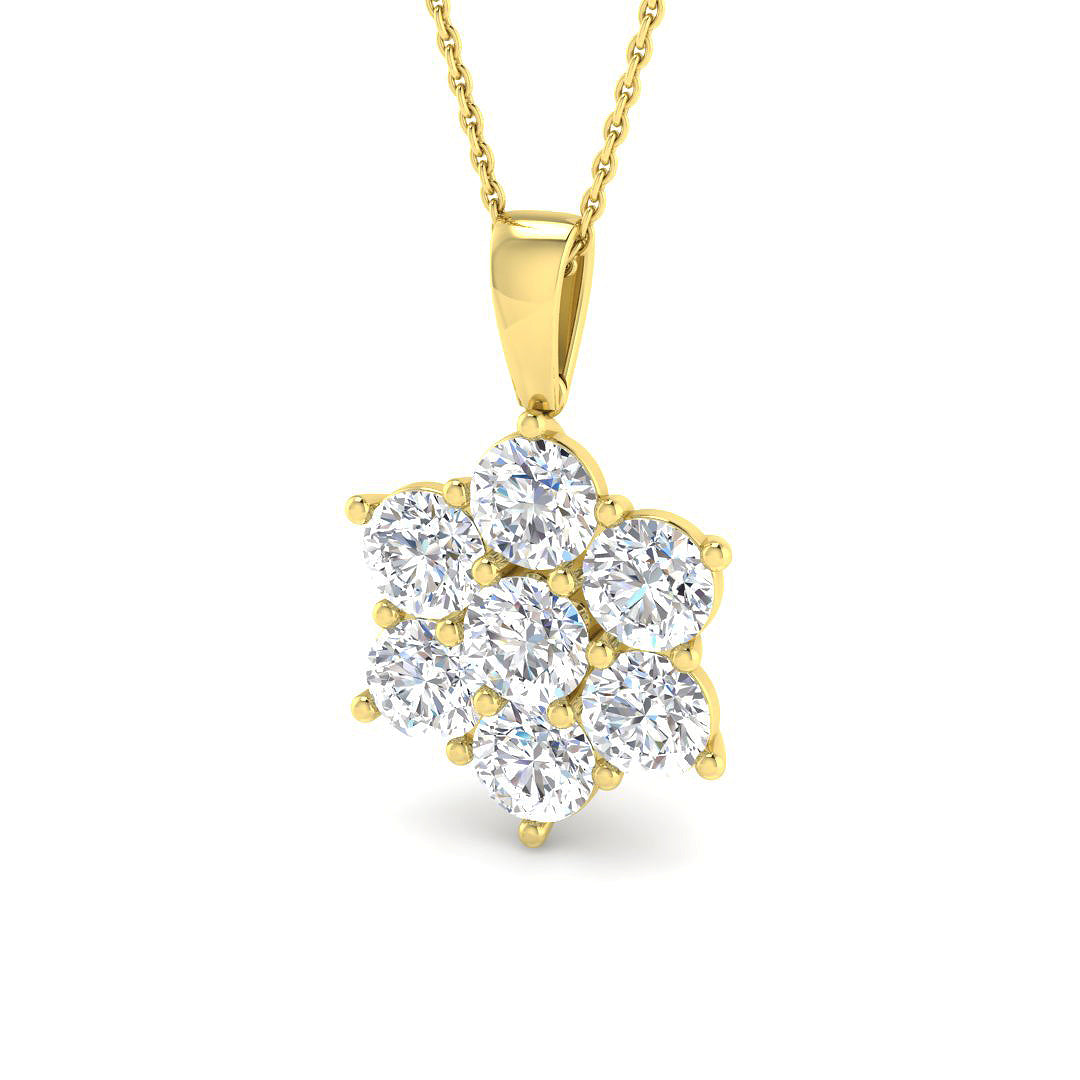 9ct Yellow Gold 4.09ct Laboratory Grown CVD Pendant