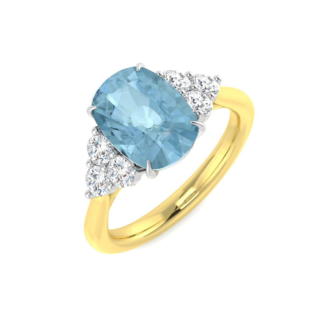 9ct Two-Tone Gold 2.16ct Aquamarine Ring