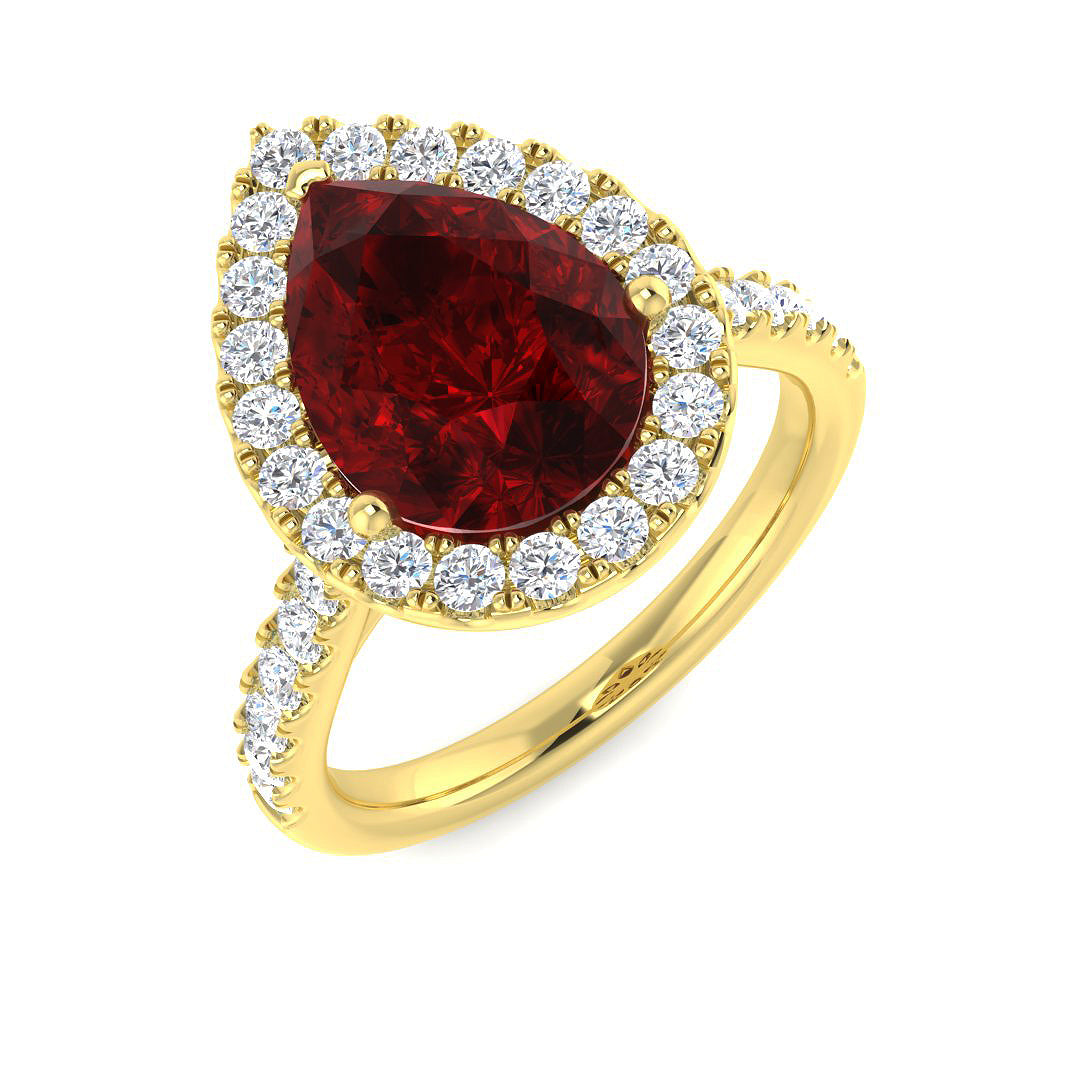 9ct Yellow Gold 4.95ct Laboratory Grown Lab Ruby Ring