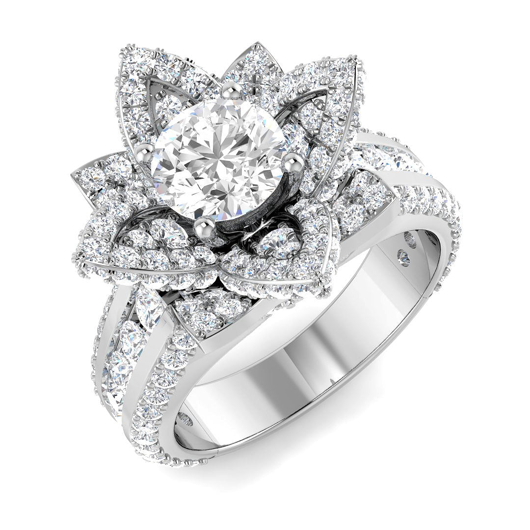 9ct White Gold 3.60ct Laboratory Grown CVD Ring
