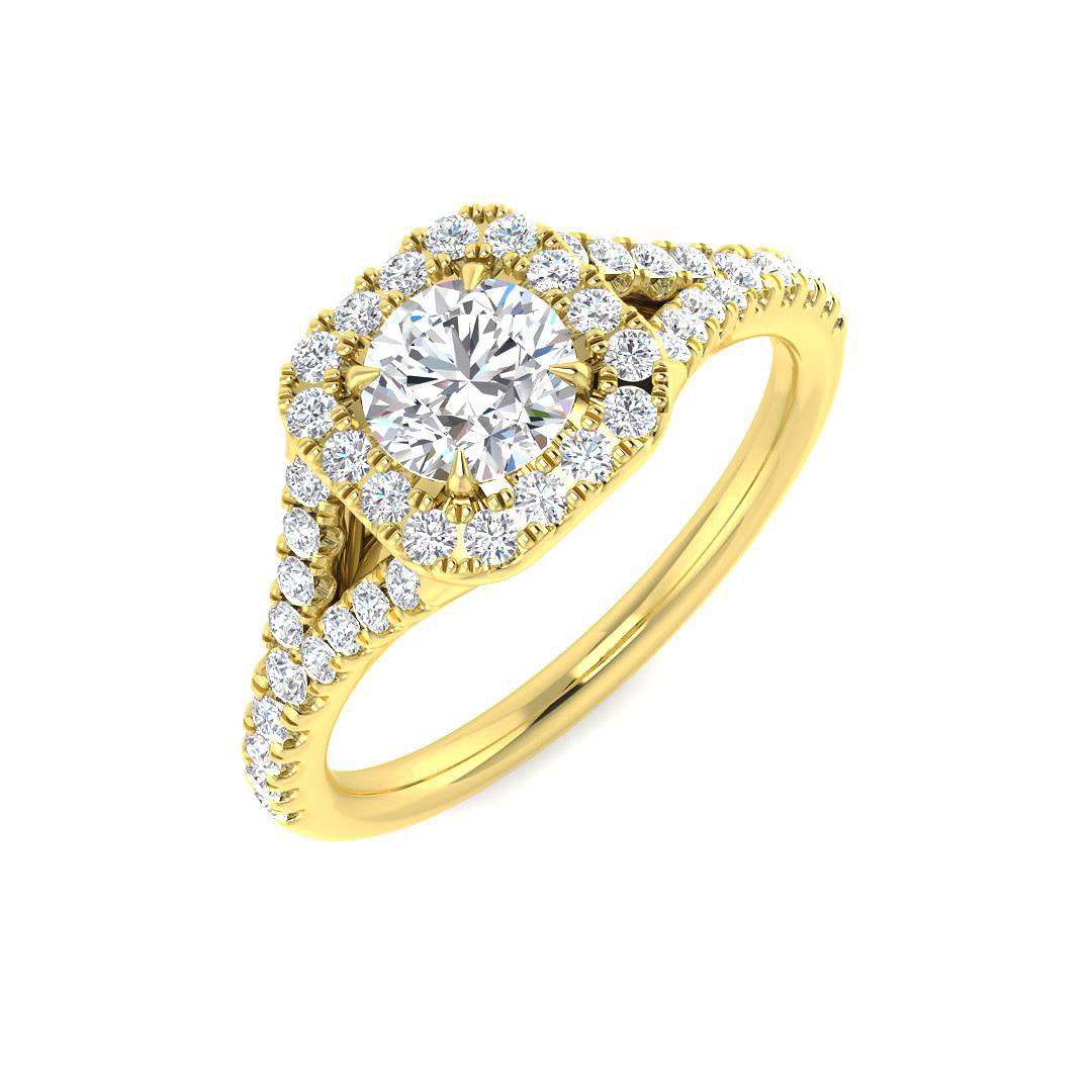 9ct Yellow Gold 0.88ct Laboratory Grown CVD Ring