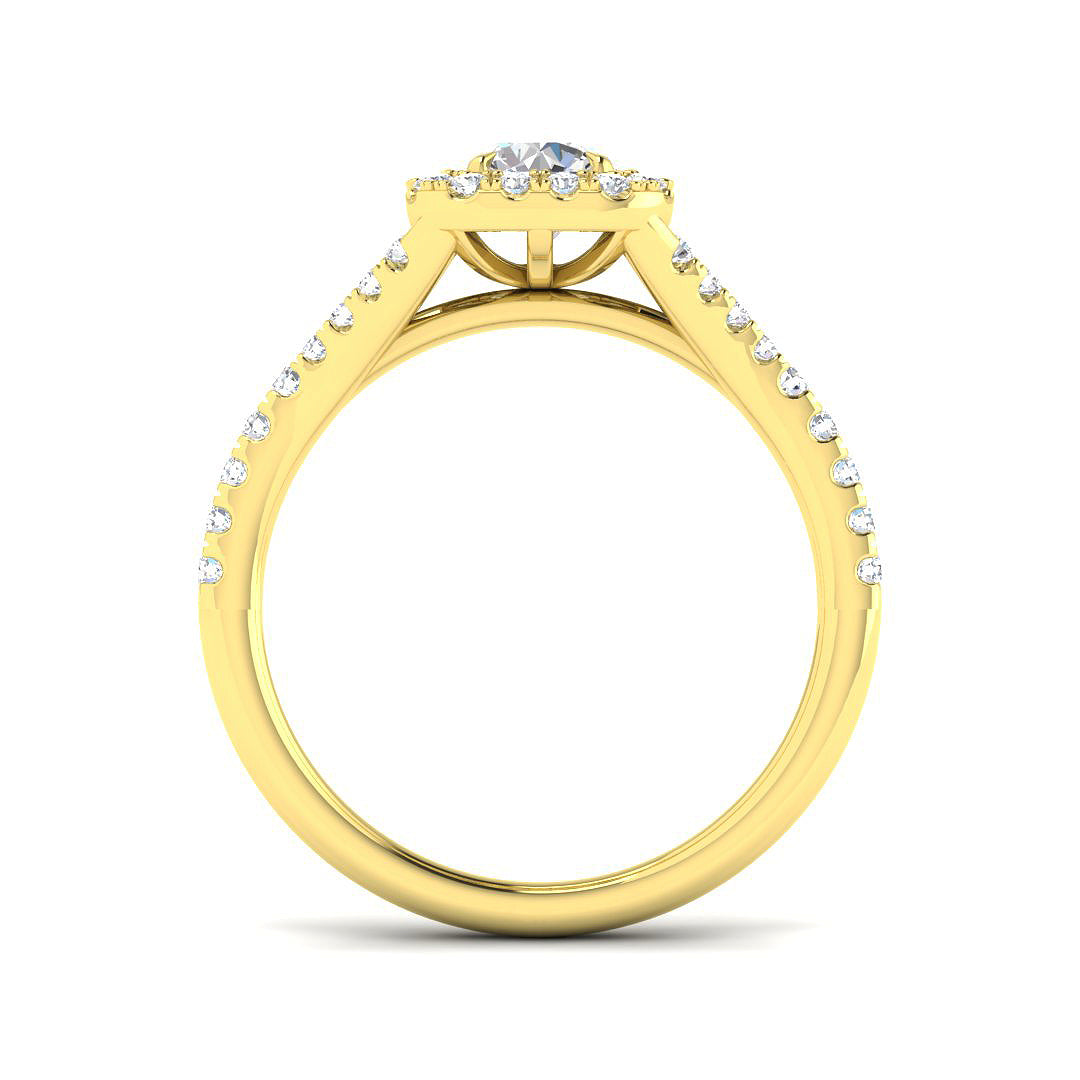 9ct Yellow Gold 0.88ct Laboratory Grown CVD Ring
