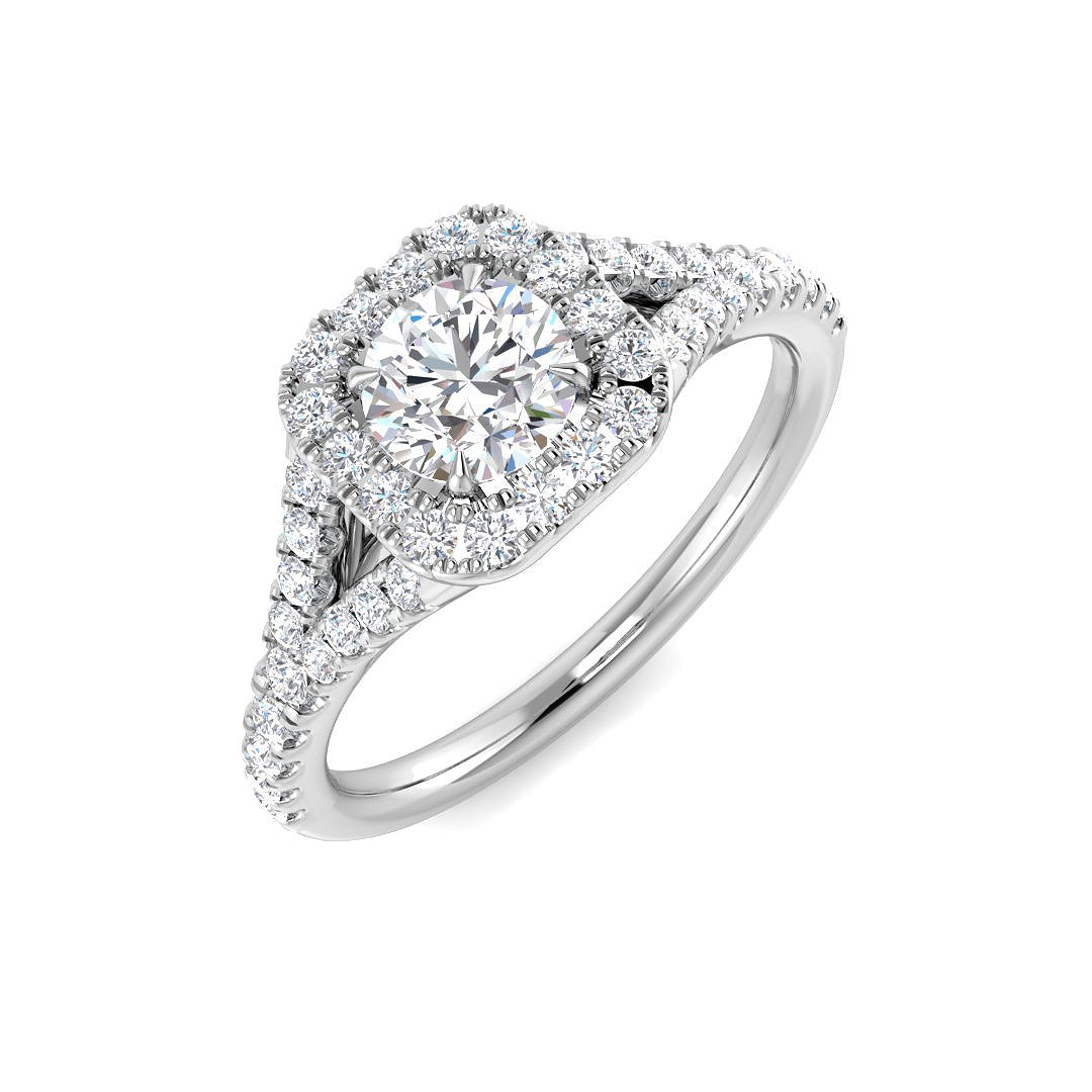 9ct White Gold 0.88ct Laboratory Grown CVD Ring
