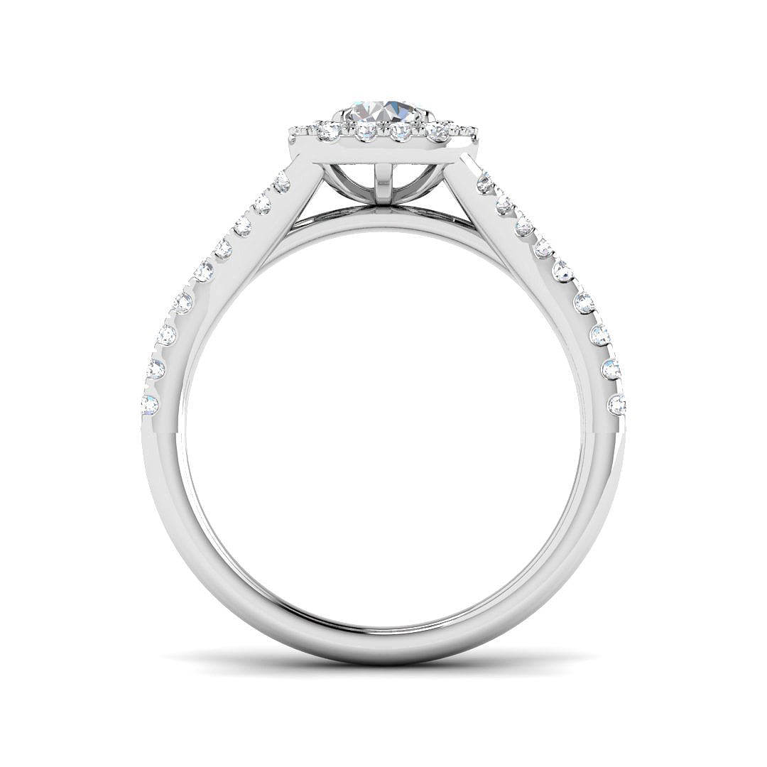 9ct White Gold 0.88ct Laboratory Grown CVD Ring