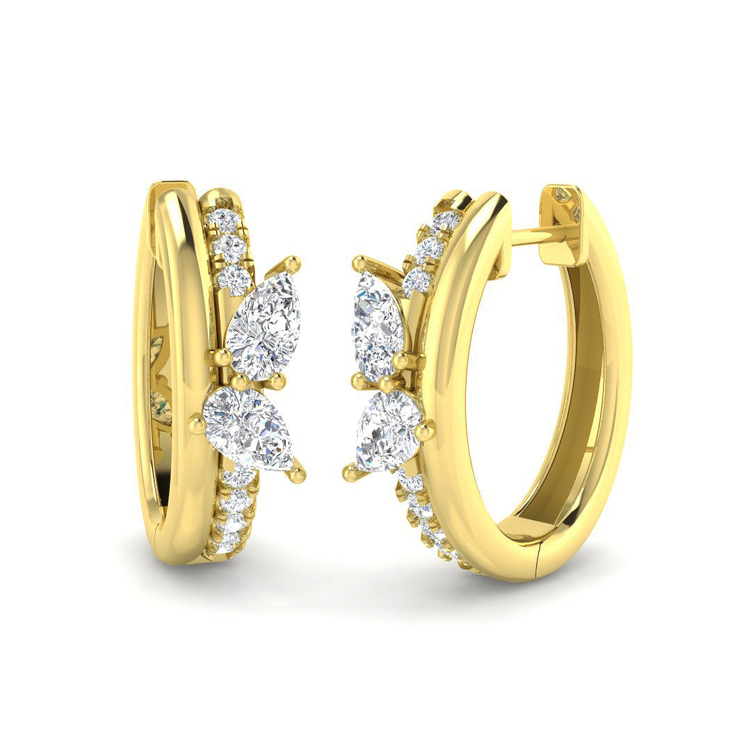 9ct Yellow Gold 0.90ct Diamond Earrings