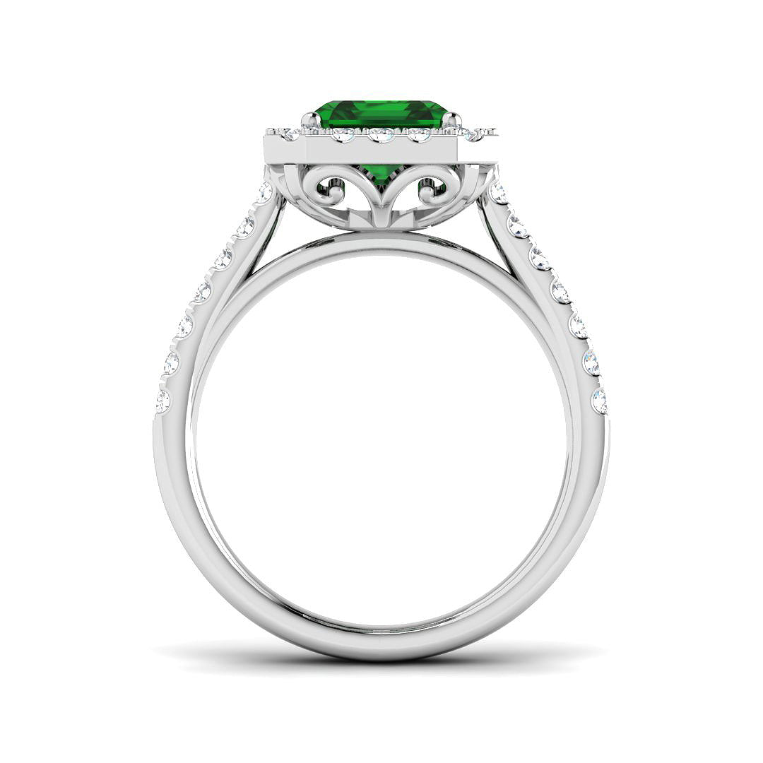 9ct White Gold 2.83ct Laboratory Grown Lab Emerald Ring