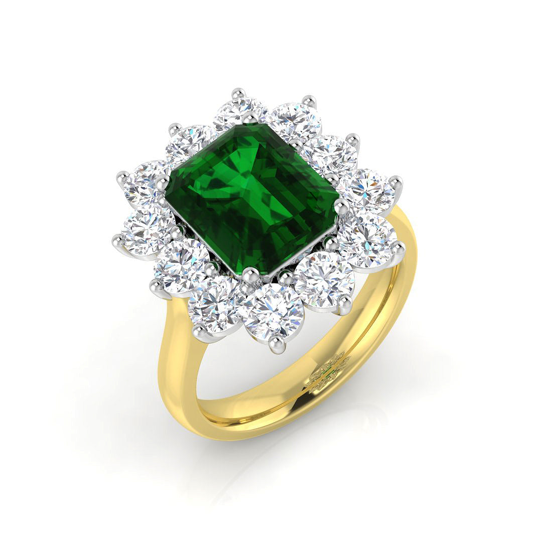 9ct Two-Tone Gold 4.41ct Laboratory Grown Lab Emerald Ring