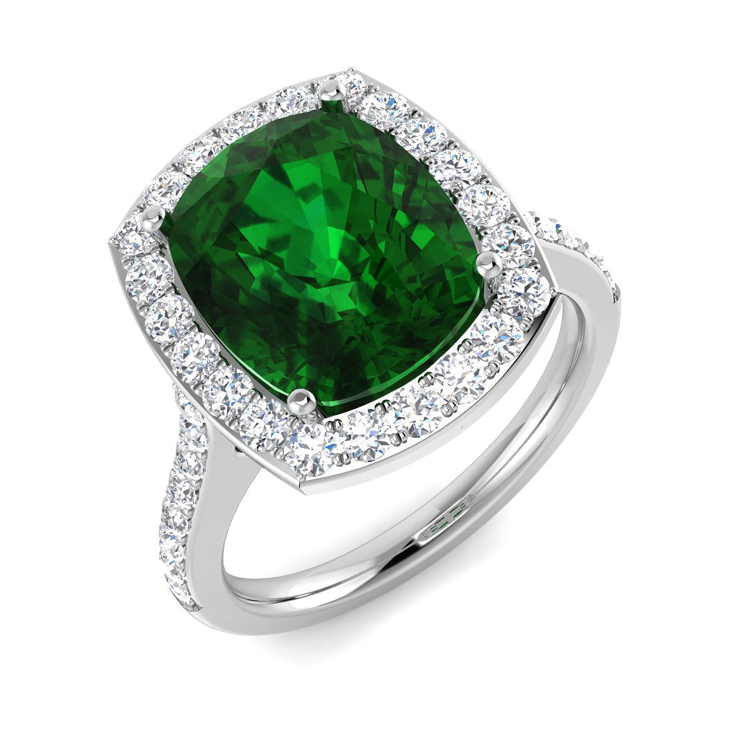 9ct White Gold 4.36ct Laboratory Grown Lab Emerald Ring