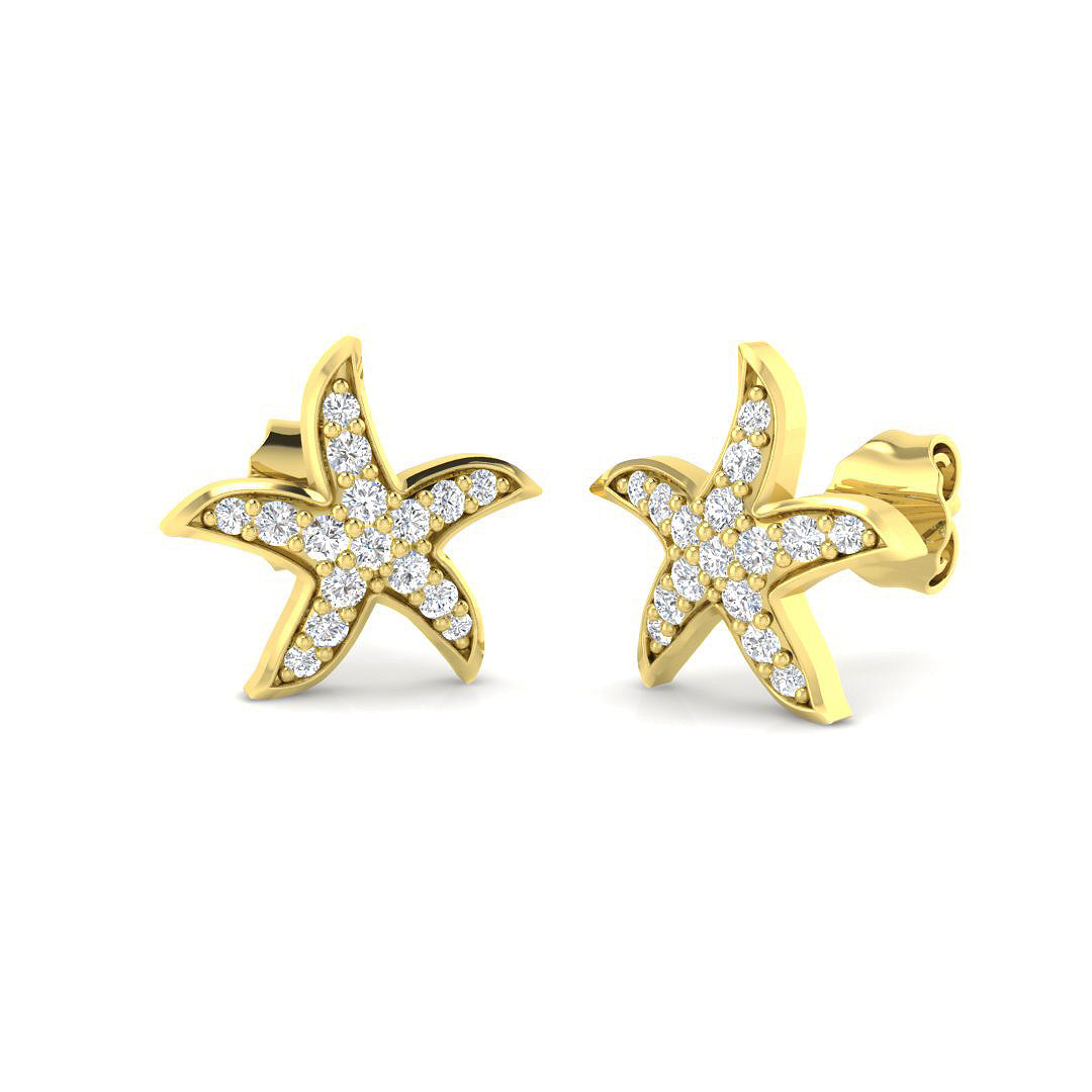 9ct Yellow Gold 0.26ct G SI2 Diamond Earrings