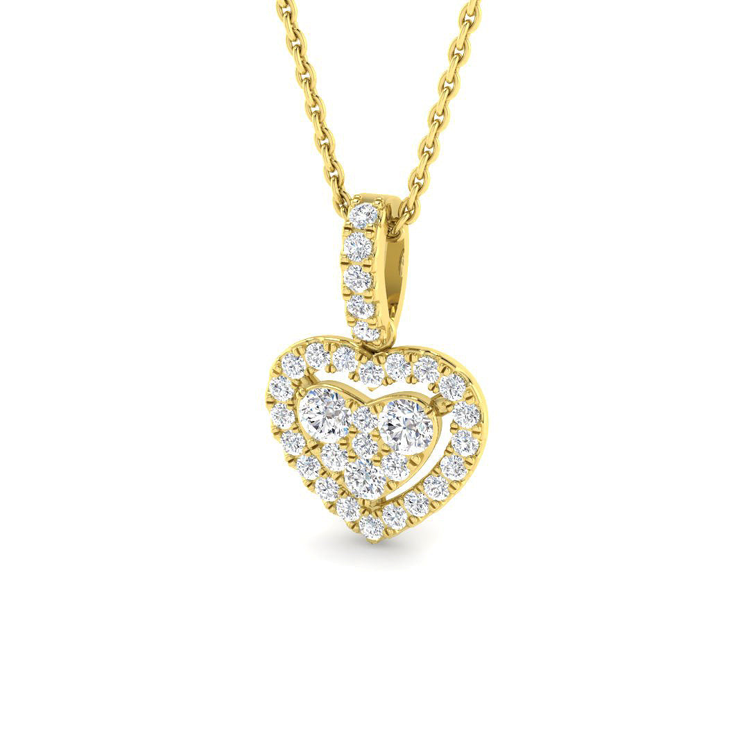 9ct Yellow Gold 0.44ct Laboratory Grown CVD Pendant