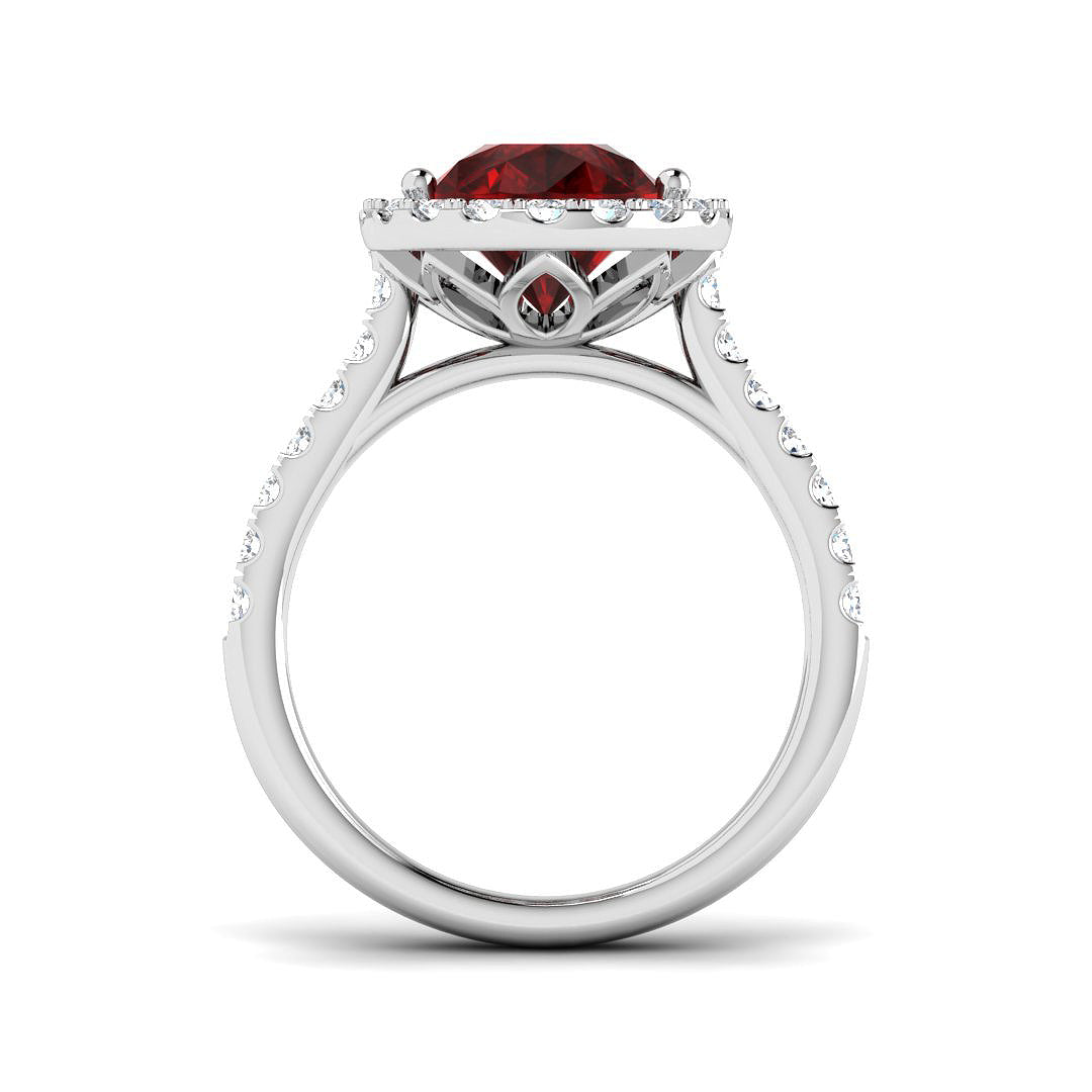 9ct White Gold 4.95ct Laboratory Grown Lab Ruby Ring