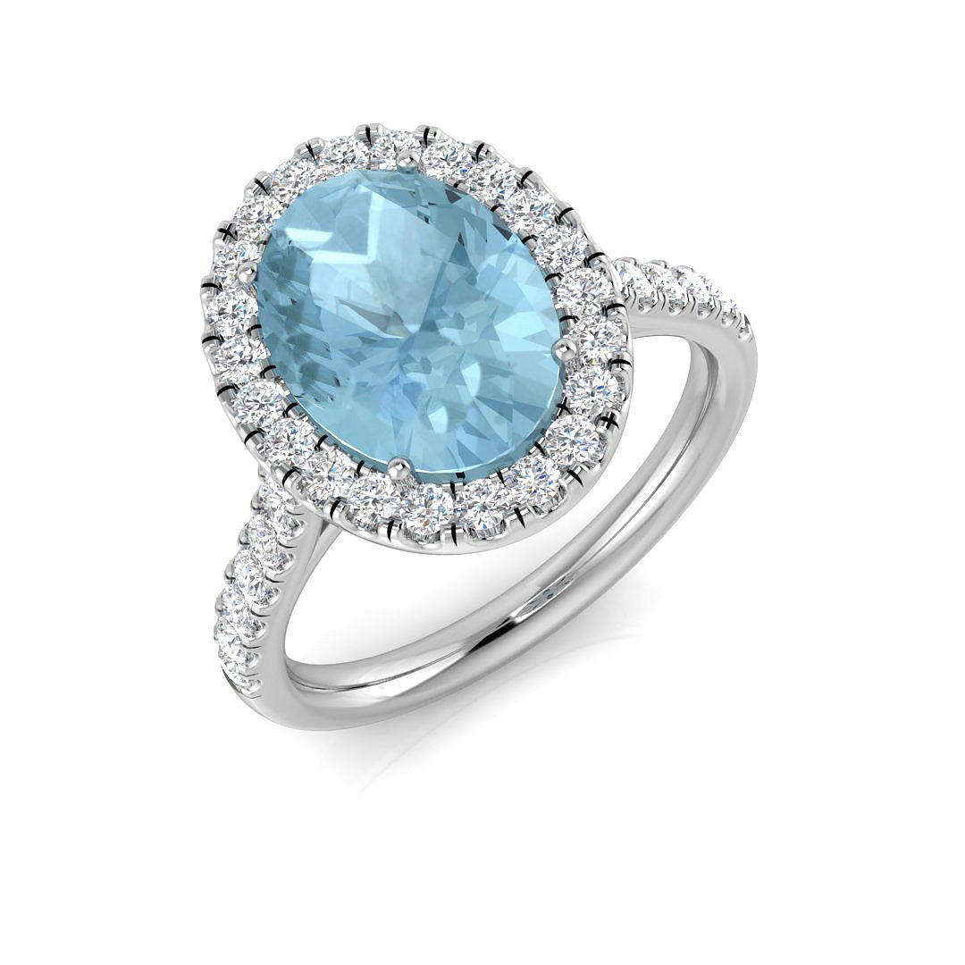 9ct White Gold 3.38ct Aquamarine Ring