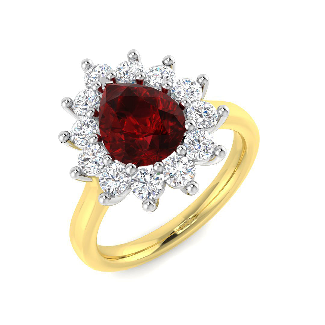 9ct Yellow Gold 2.82ct Laboratory Grown Lab Ruby Ring