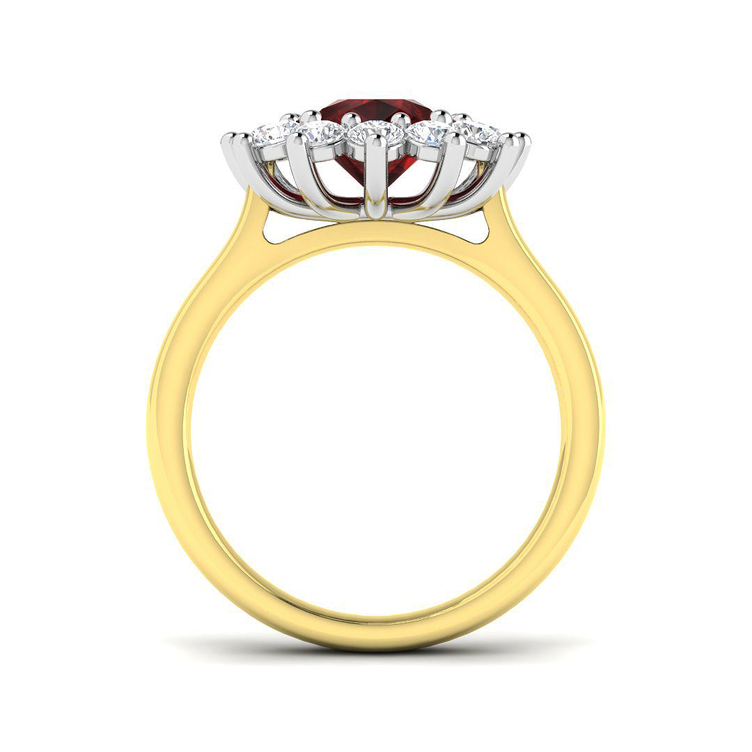 9ct Yellow Gold 2.82ct Laboratory Grown Lab Ruby Ring