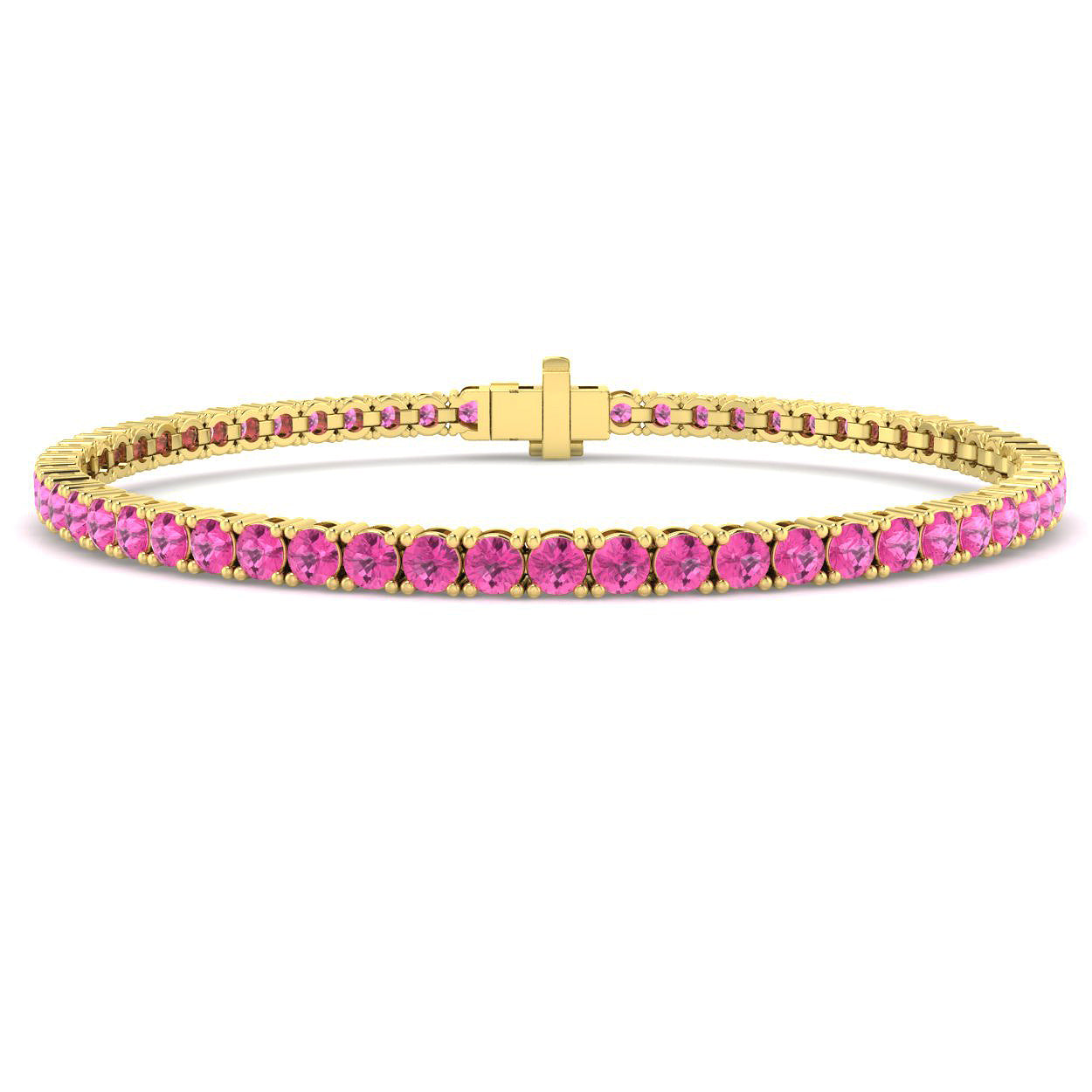 9ct Yellow Gold 6.18ct Pink Sapphire Bracelet