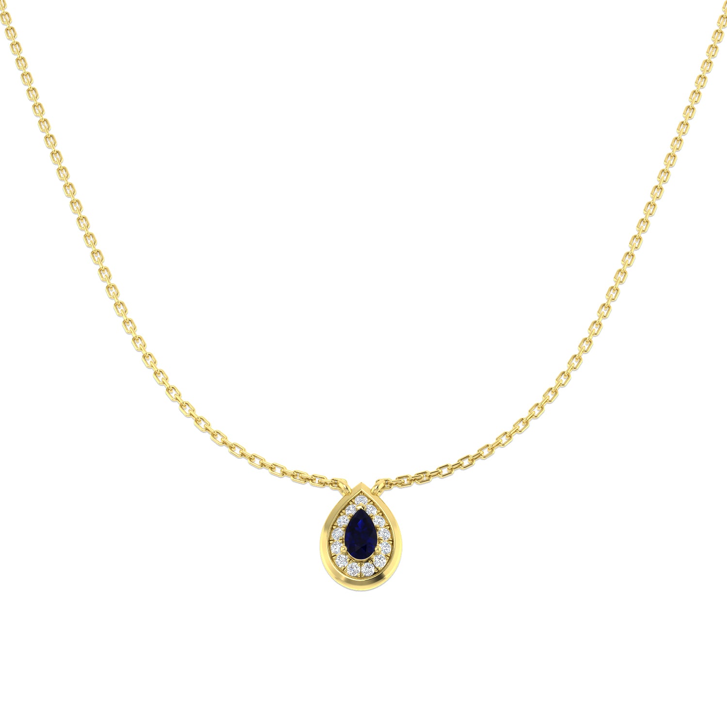9ct Yellow Gold 0.42ct Blue Sapphire Necklace