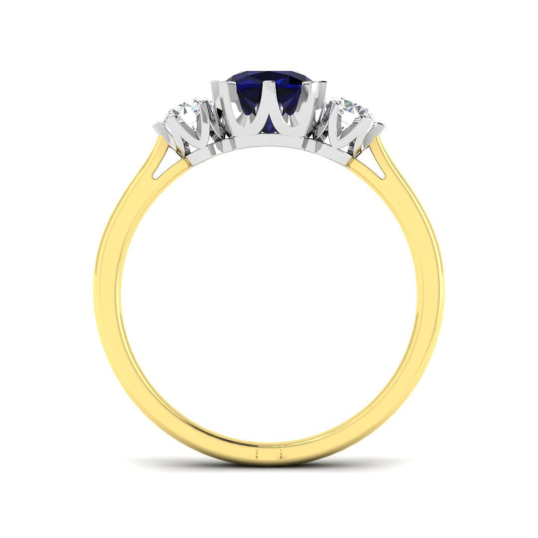 18ct Two-Tone Gold 1.05ct Blue Sapphire Ring