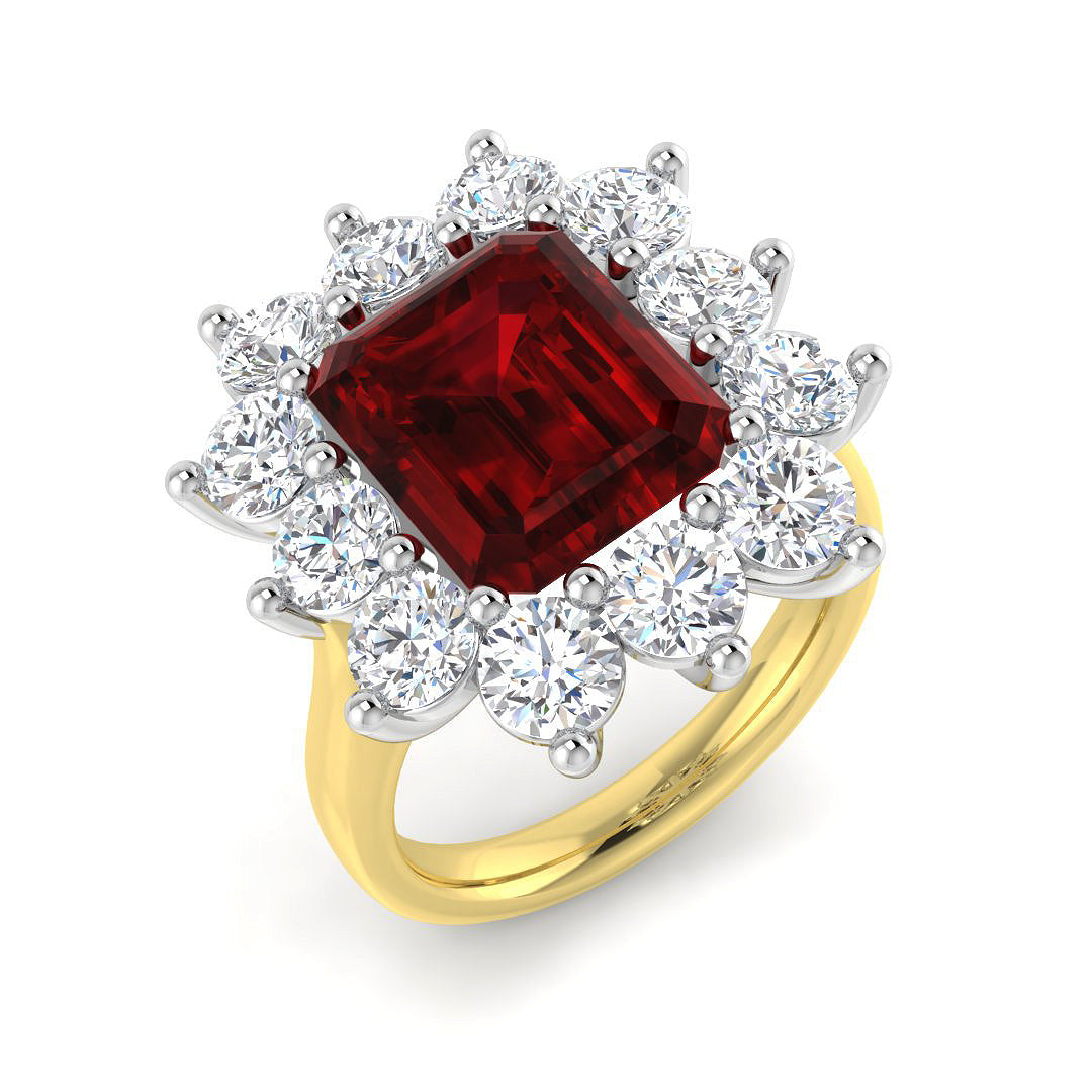9ct Yellow Gold 9.02ct Laboratory Grown Lab Ruby Ring