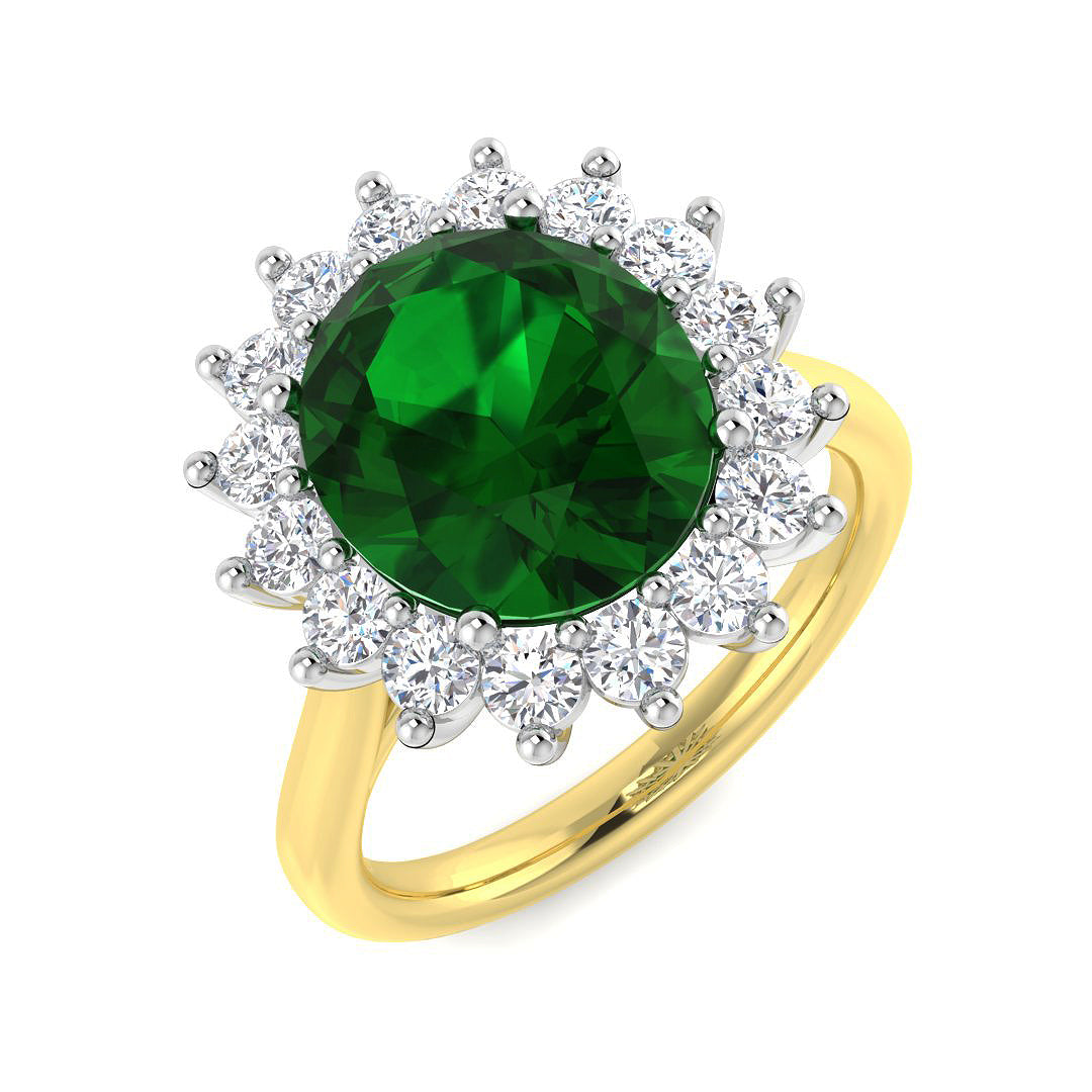 9ct Two-Tone Gold 4.82ct Emerald Ring