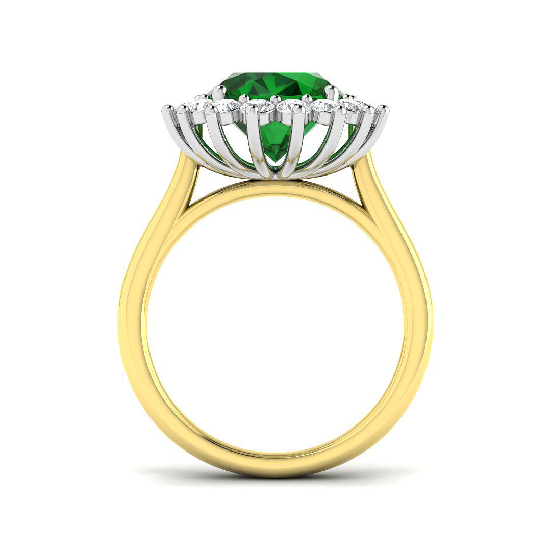 9ct Two-Tone Gold 4.82ct Emerald Ring