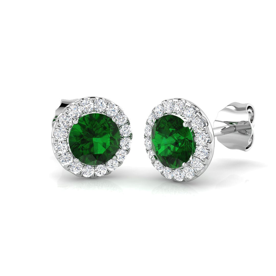 9ct White Gold 1.74ct Emerald Earrings