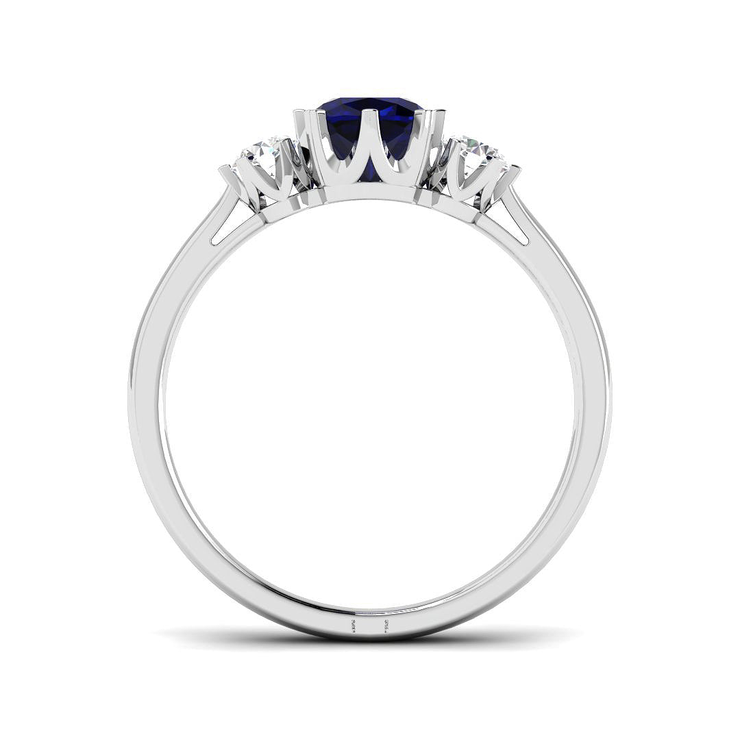 Platinum 1.06ct Blue Sapphire Ring