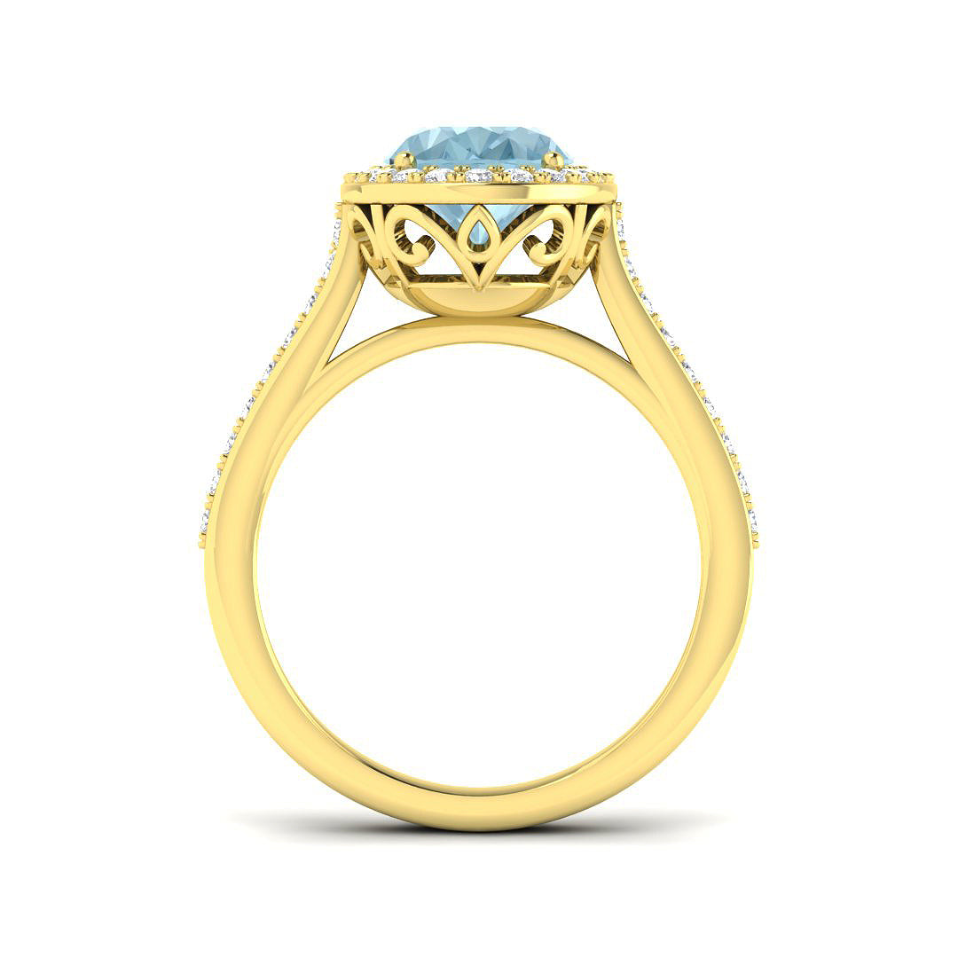 9ct Yellow Gold 2.58ct Aquamarine Ring