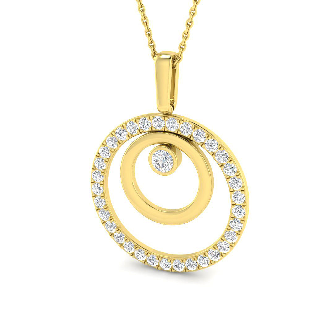 9ct Yellow Gold 0.83ct Laboratory Grown CVD Pendant