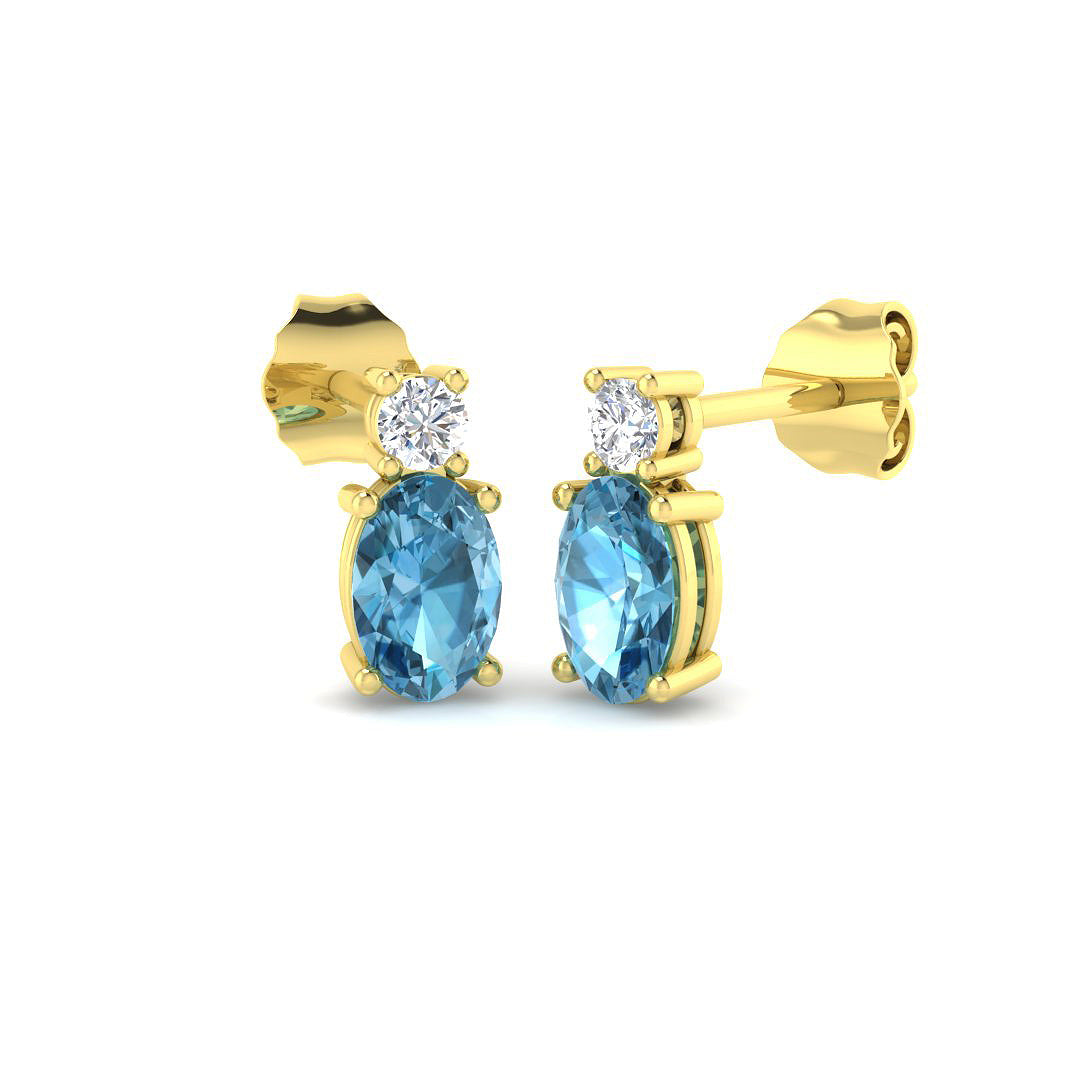9ct Yellow Gold 1.26ct G SI2 Diamond Earrings
