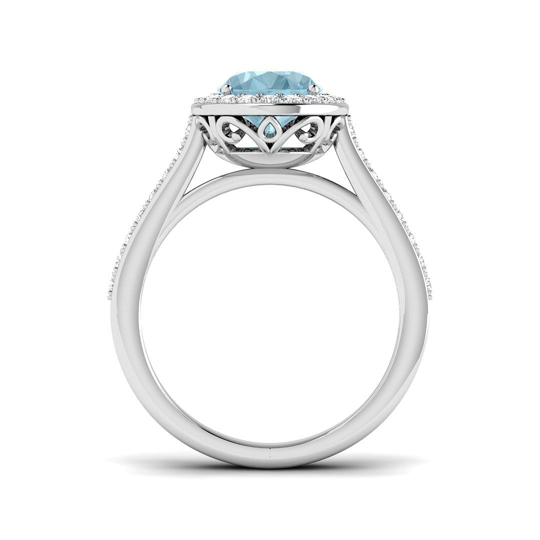 9ct White Gold 2.13ct Aquamarine Ring