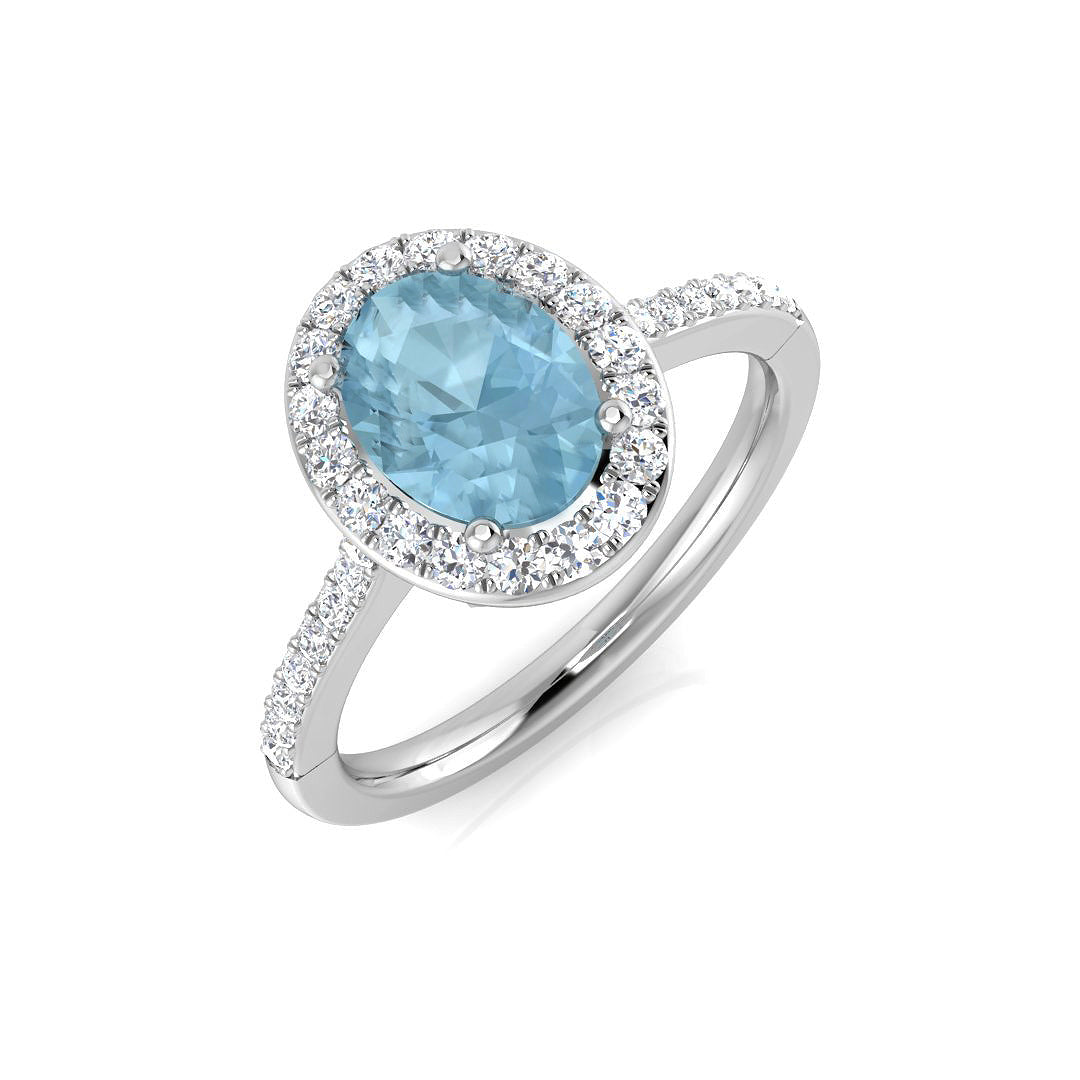 9ct White Gold 1.41ct Aquamarine Ring