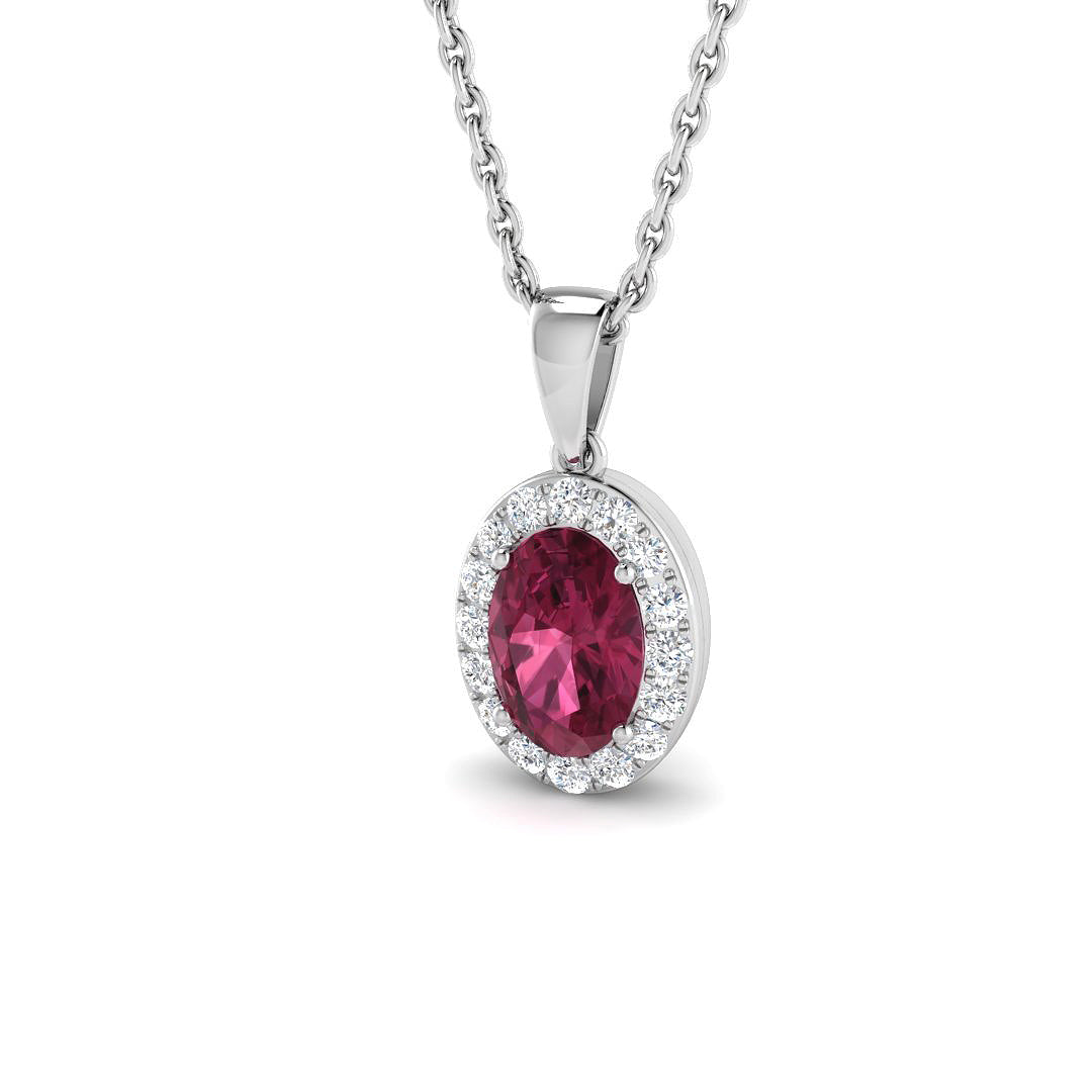 9ct White Gold 0.65ct Pink Tourmaline Pendant
