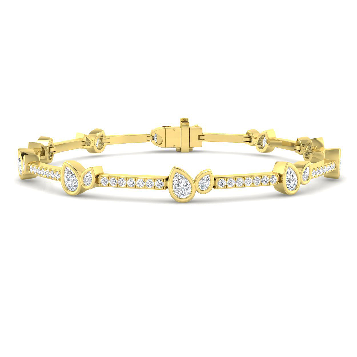 9ct Yellow Gold 2.82ct Laboratory Grown CVD Bracelet