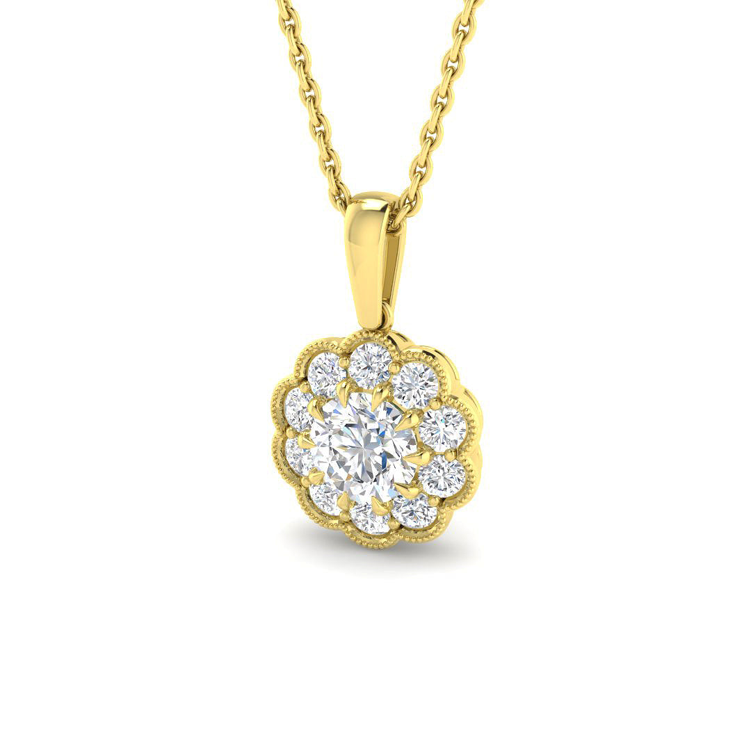 9ct Yellow Gold 0.79ct Laboratory Grown CVD Pendant