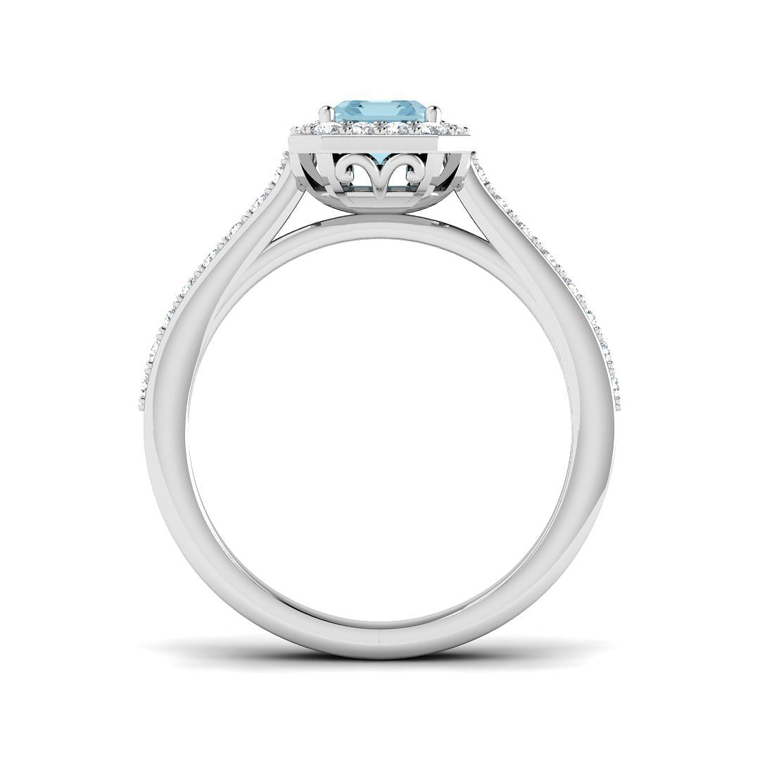 9ct White Gold 1.19ct Aquamarine Ring