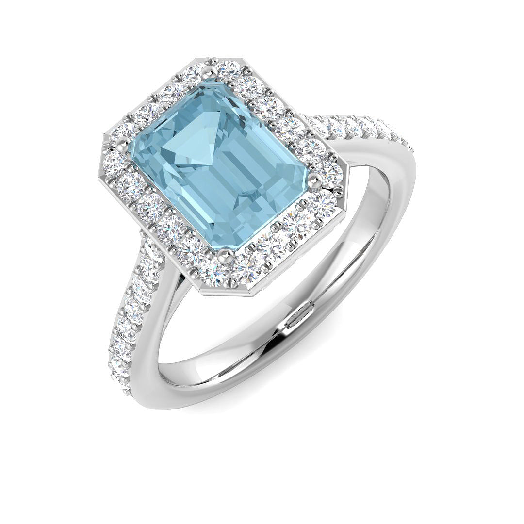9ct White Gold 2.46ct Aquamarine Ring