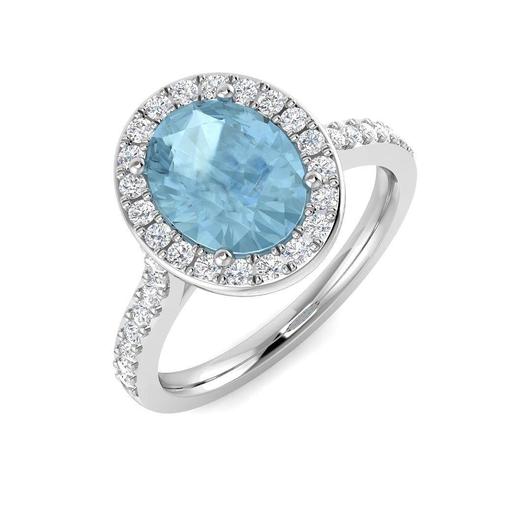 9ct White Gold 2.67ct Aquamarine Ring