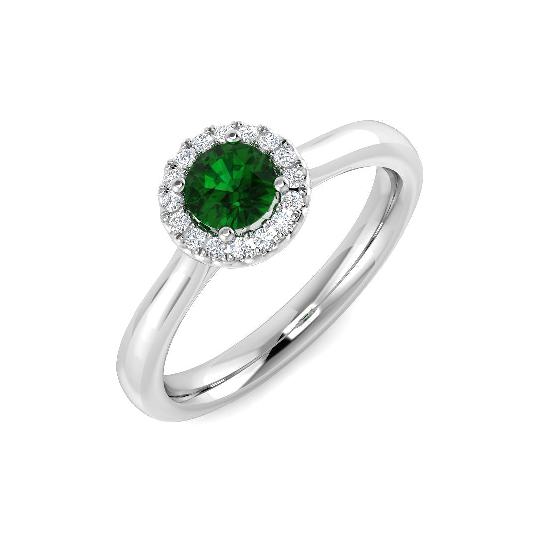 9ct White Gold 0.42ct Emerald Ring