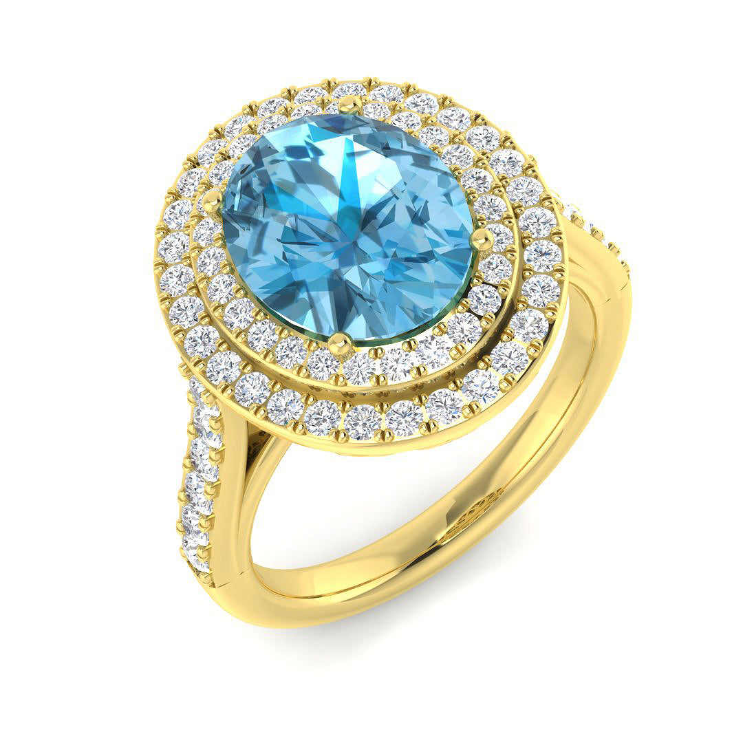 9ct Yellow Gold 4.10ct Sky Blue Topaz Ring