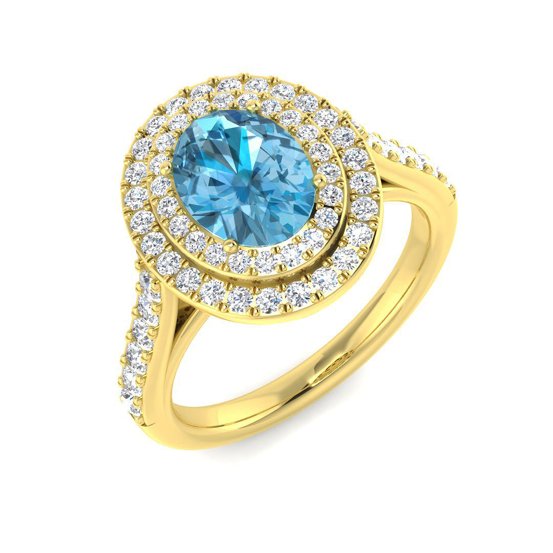 9ct Yellow Gold 1.96ct Sky Blue Topaz Ring