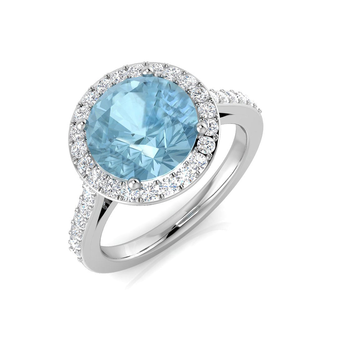 9ct White Gold 2.85ct Aquamarine Ring