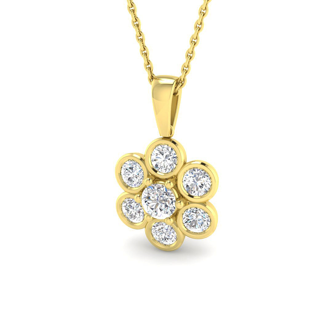9ct Yellow Gold 0.99ct Laboratory Grown CVD Pendant