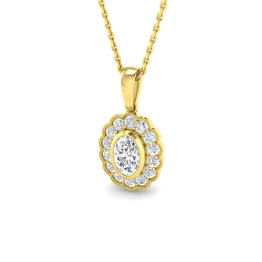 9ct Yellow Gold 0.70ct Laboratory Grown CVD Pendant
