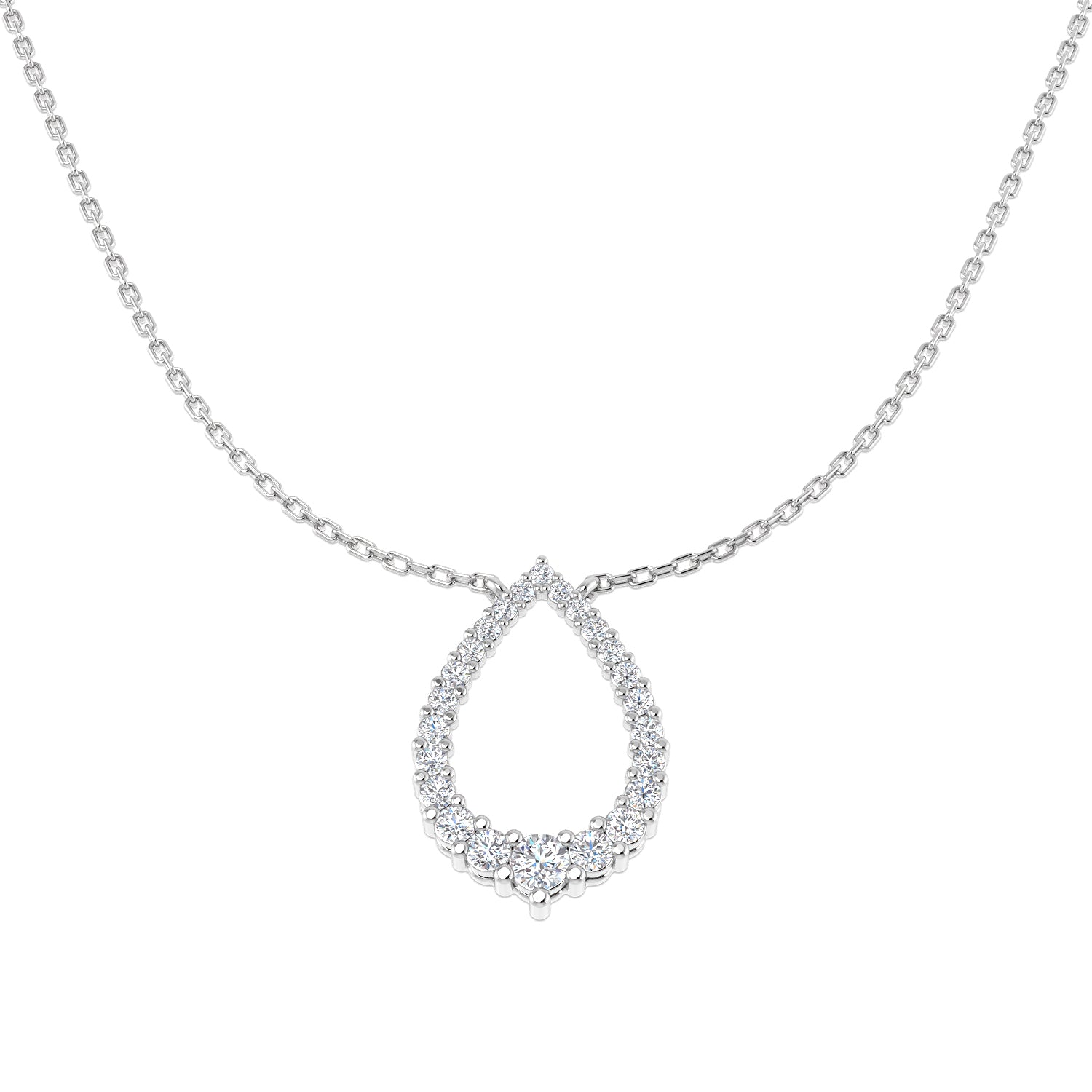 9ct White Gold 0.47ct Laboratory Grown CVD Necklace