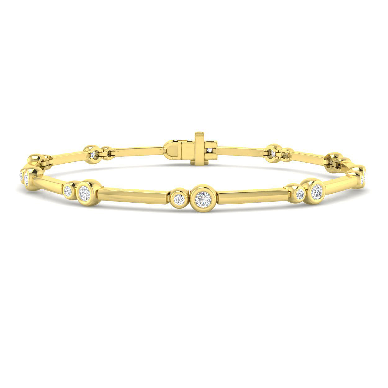 9ct Yellow Gold 0.85ct Laboratory Grown CVD Bracelet