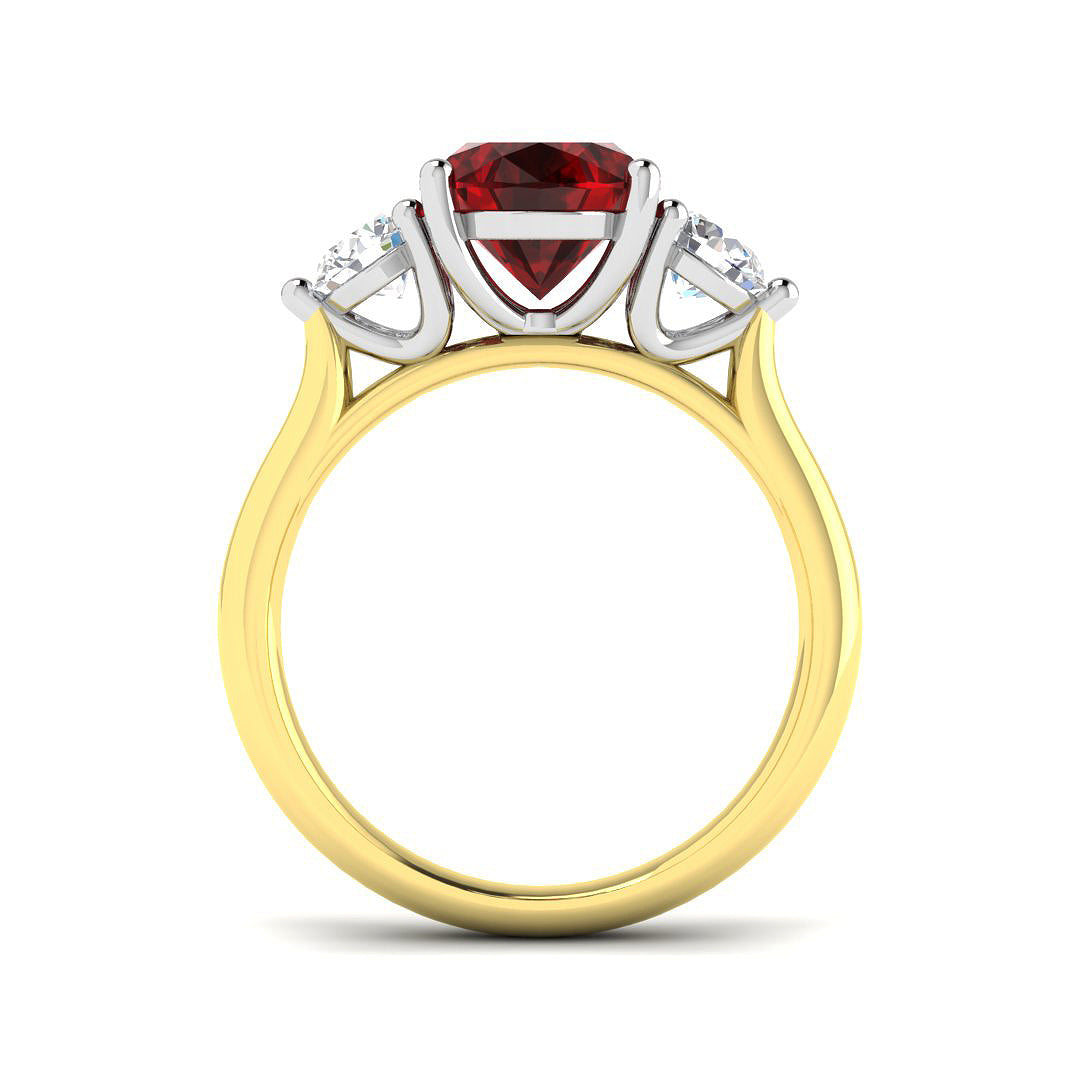 18ct Two-Tone Gold 3.35ct Ruby Ring