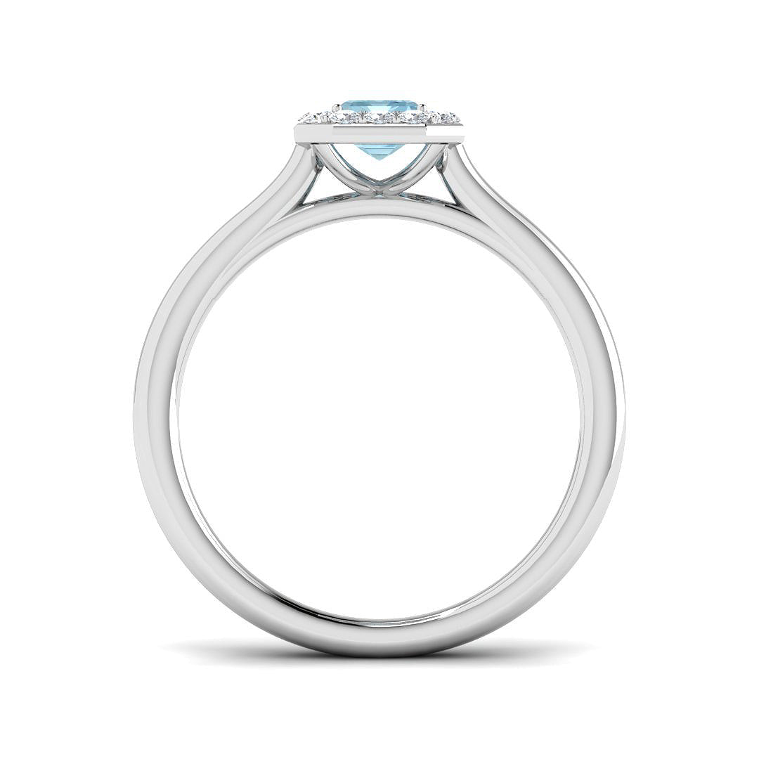 9ct White Gold 0.67ct Aquamarine Ring