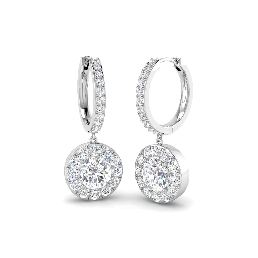 9ct White Gold 3.36ct Laboratory Grown CVD Earrings
