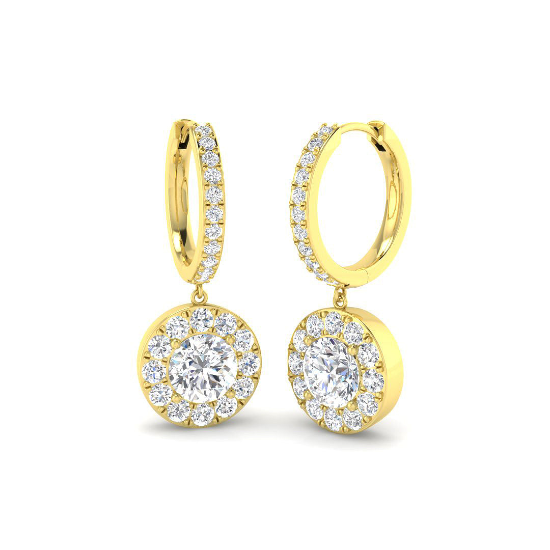 9ct Yellow Gold 3.36ct Laboratory Grown CVD Earrings